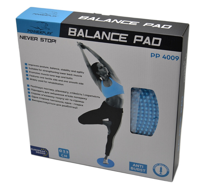 Балансувальна масажна подушка PowerPlay 4009 Balance Pad (Ø33) Синя Кам'янське - фото 10