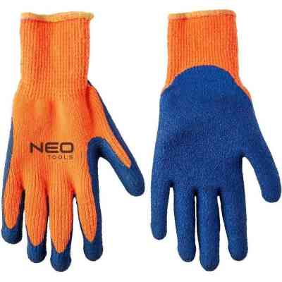 Защитные перчатки Neo Tools утепленные, латексное покрытие, полиэстер, р.10, оранжево синие (97-611) Винница