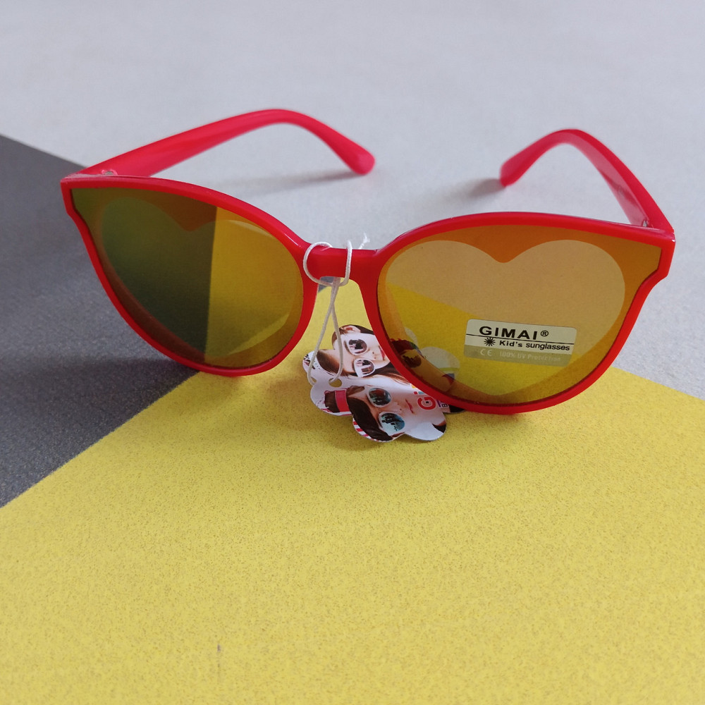Детские солнцезащитные очки с сердцем красные | Стильные очки для девочки 1-7 лет червоний Киев - изображение 3