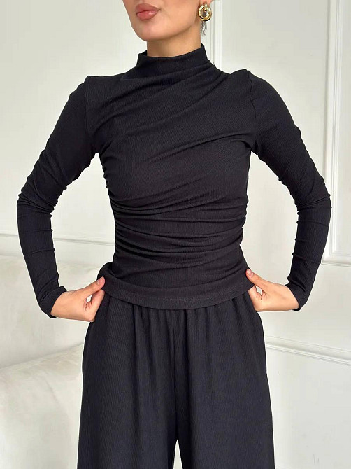 Жіночий стильний повсякденний костюм двійка трикотаж рубчик Одеса - фото 2