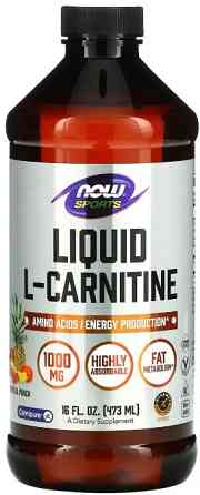 L-карнитин  Now Foods  L-Carnitine Sports 1000 мг 473 мл тропический пунш Киев