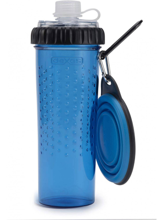 Дорожня пляшка для собак і котів подвійна для води та корму або ласощів Dexas Snack DuO (Дексас Снек Дуо) Запоріжжя