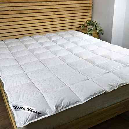 Эксклюзивное пуховое полуторное одеяло YouStar 100% пух, Тик, размер 145х205 см (Серебро) Сумы