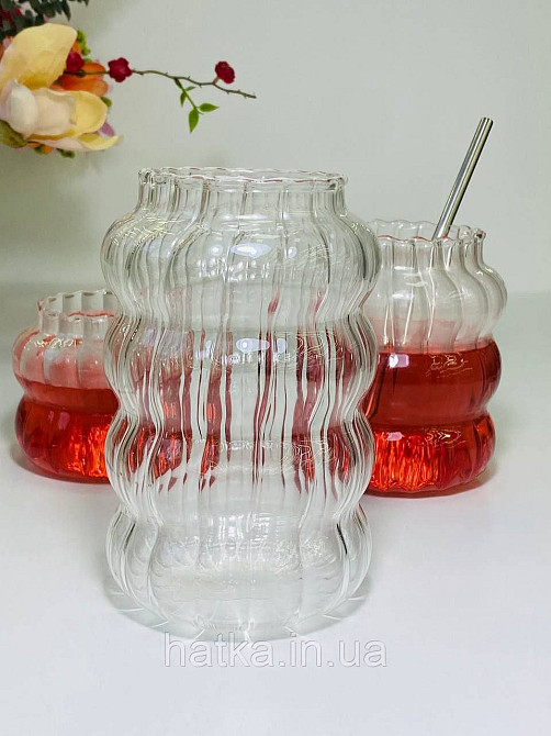 Склянка для коктейлю велика "Мері" 720 мл 102-565 прозора фігурна для дому та ресторану Київ - фото 2