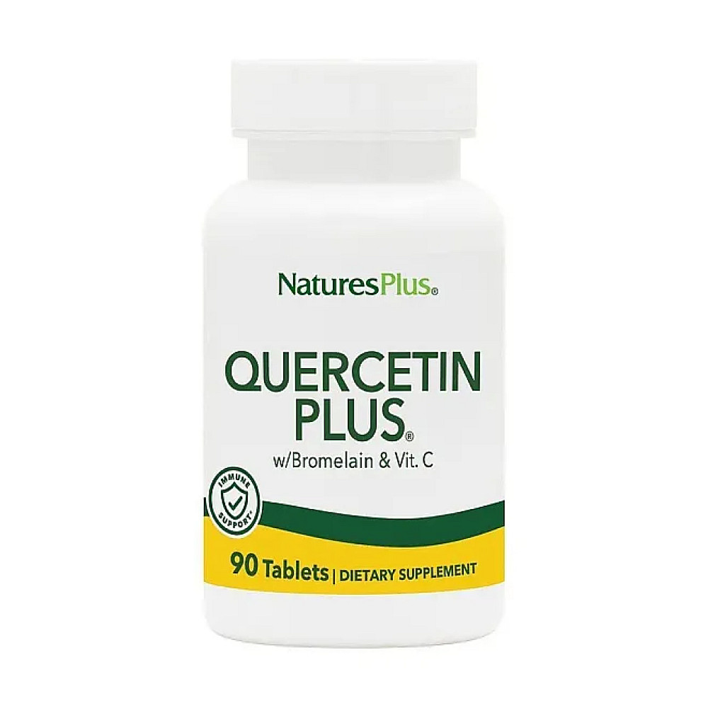 Кверцетин з бромелаїном та вітаміном C Nature's Plus Quercetin Plus 90 таблеток Луцьк - фото 1