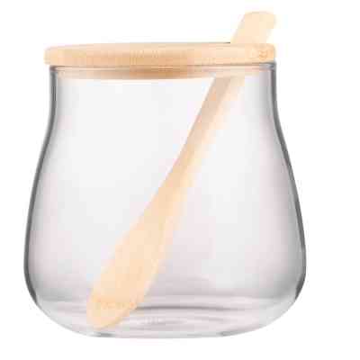 Емкость для сыпучих продуктов Ardesto Midori Sugar 500мл, скло, бамбук, прозорий (AR1350BHB) Вінниця