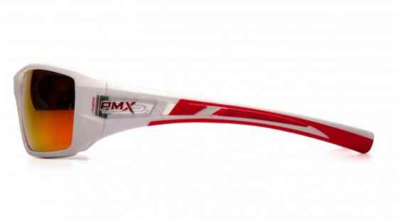Окуляри захисні Pyramex Velar White (sky red mirror) дзеркальні червоні в білій оправі Запоріжжя