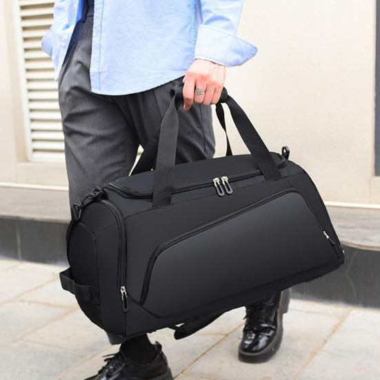 Сумка спортивная дорожная для тренировок или путешествий с плечевым ремнем,для спорта,57x26x30 см,черная Каменец-Подольский - изображение 10