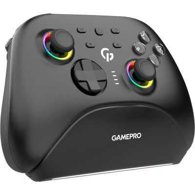 Геймпад GamePro із зарядною станцією BT 5.3/USB/2.4 ГГц (Switch/PC/iOS/Android) RGB Black (GPX13BDOC) Вінниця - фото 8