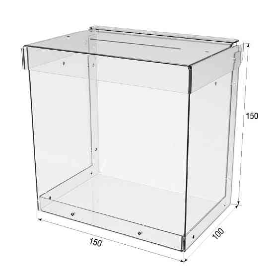 Ящик EKOSTAR без замка для сбора денег 150x150x100 мм. Объем 2,2 литра. Киев