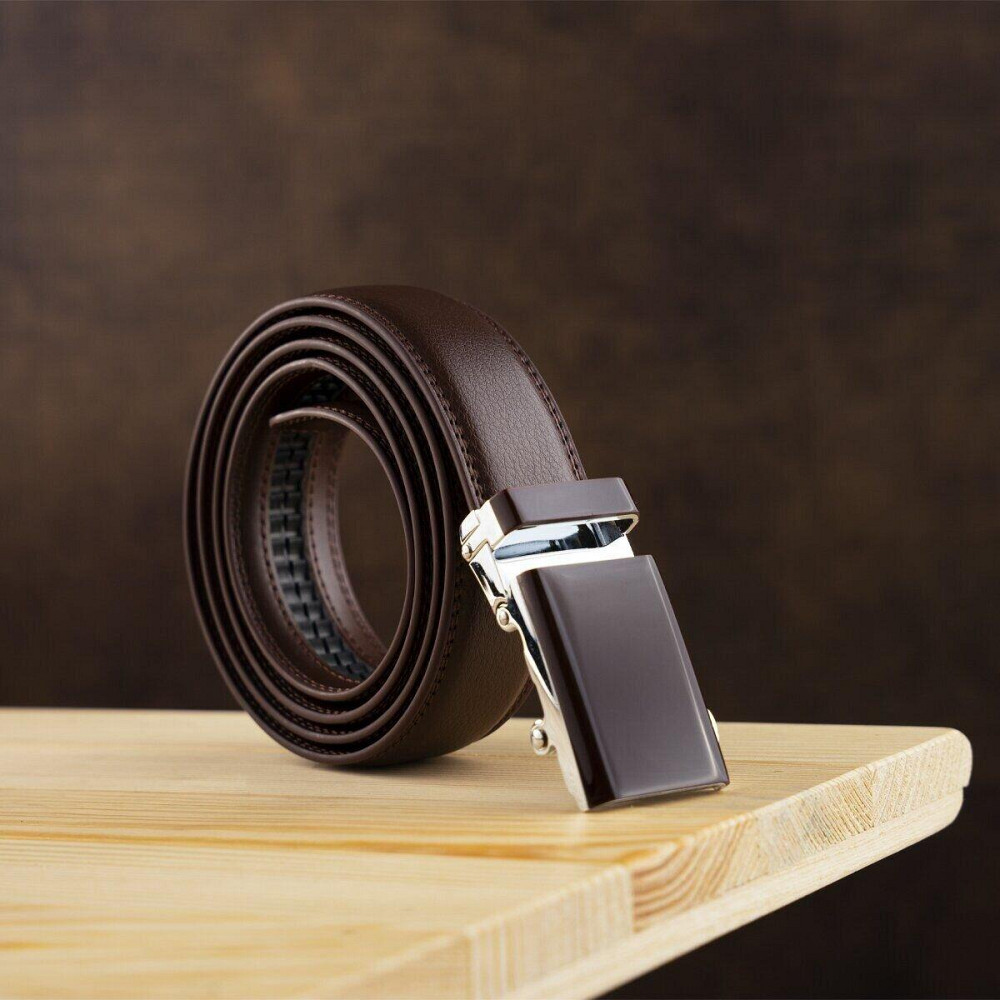 Ремень мужской c прямоугольной пряжкой Vintage 20311 Коричневый Киев - изображение 8