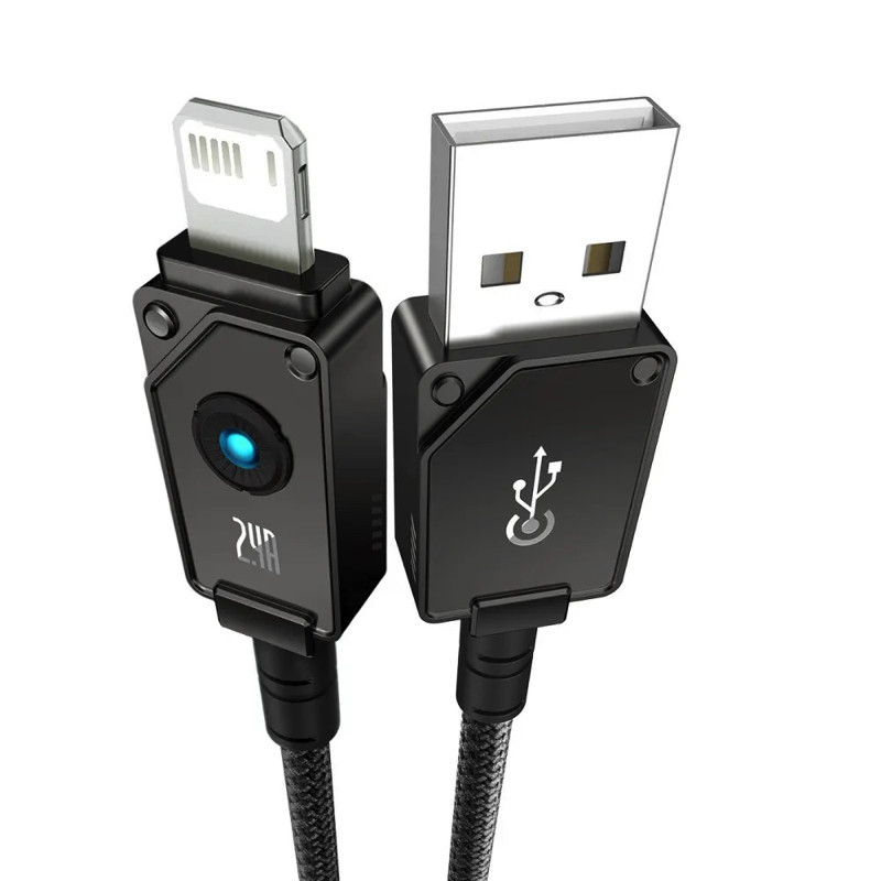 Кабель Baseus Unbreakable Series Fast Charging Data Cable USB to iP 2.4A 2m Cluster Black Киев - изображение 6