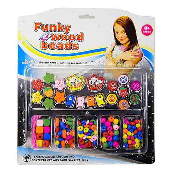 Набір бісеру TX1134A, дерев'яні намистини, гумка TX1134B Вінниця