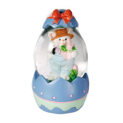 Яйце скляне "Великодній заєць" блакитний 8,5х6 см. Рівне - фото 1