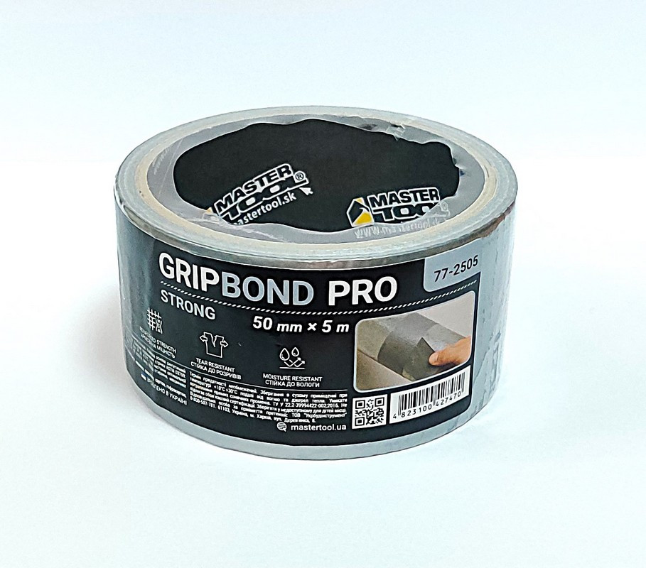 MASTERTOOL Стрічка армована MASTERTOOL GripBond Pro Strong t 70°C 50 мм×5 м сіра 77-2505 Коломия - фото 1