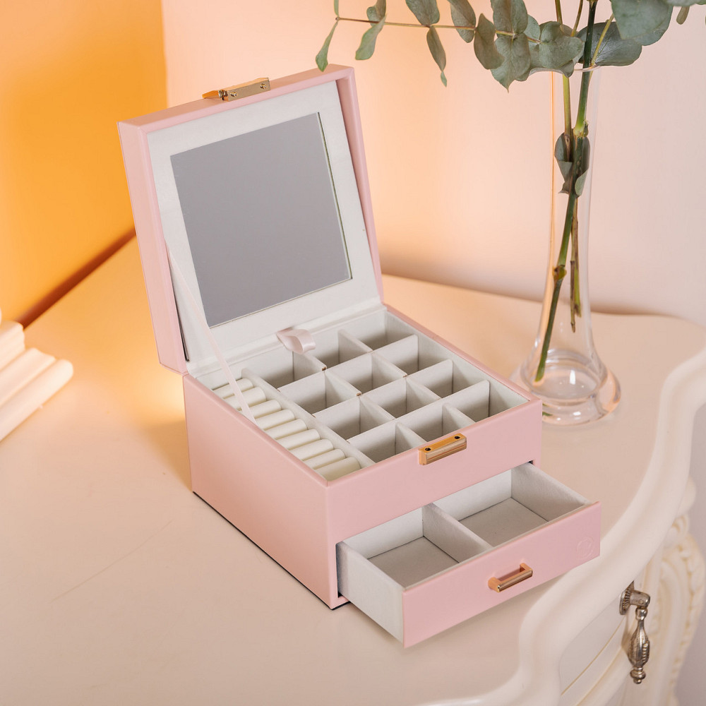 Yiwu Скринька для прикрас з еко шкіри 2 яруси органайзер для ювелірних виробів HP-5-2P Коломыя - изображение 7