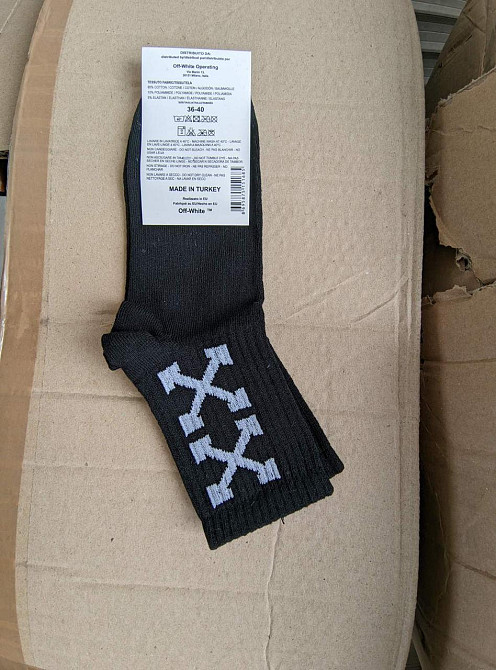 Дитячі високі якісні бавовняні шкарпетки Чорні в наборі по 4 шт Off-White CH4 . Розмір 33-36 Київ - фото 5