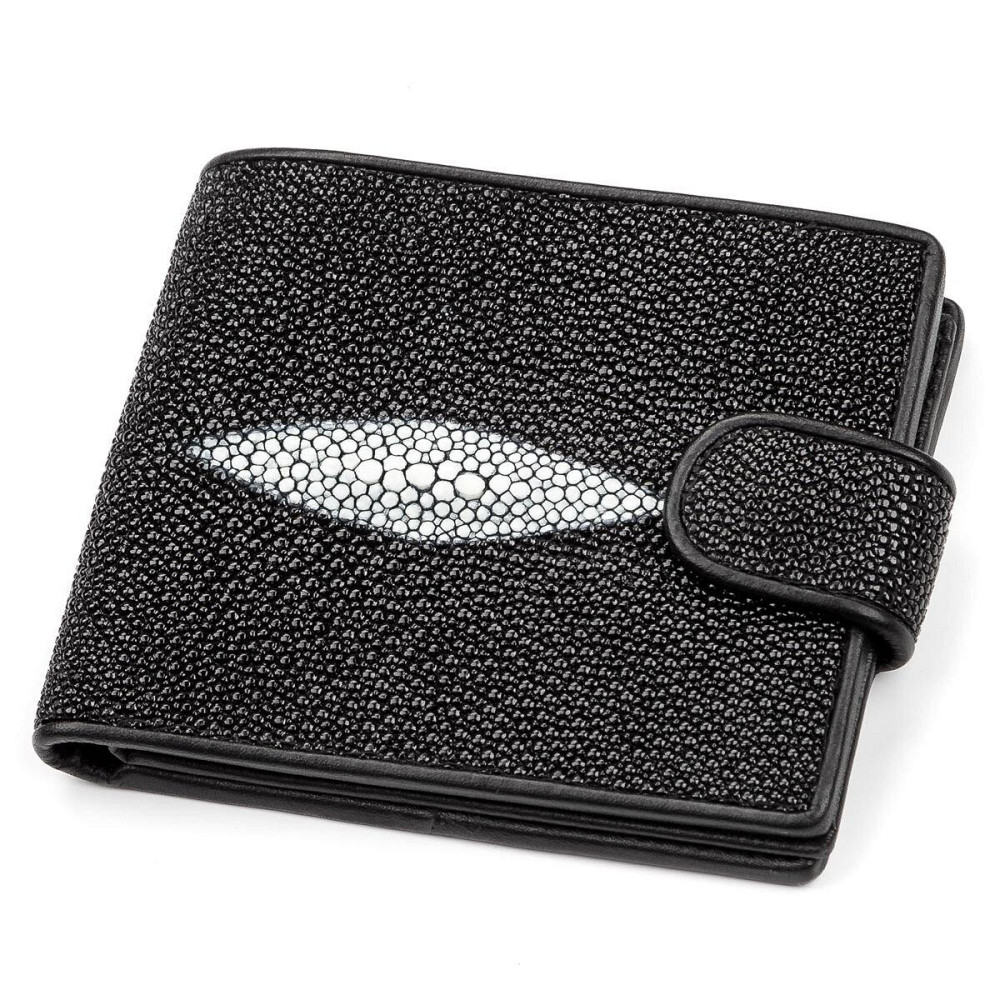 Портмоне мужское из натуральной кожи морского ската Черное (STINGRAY LEATHER) Киев - изображение 15