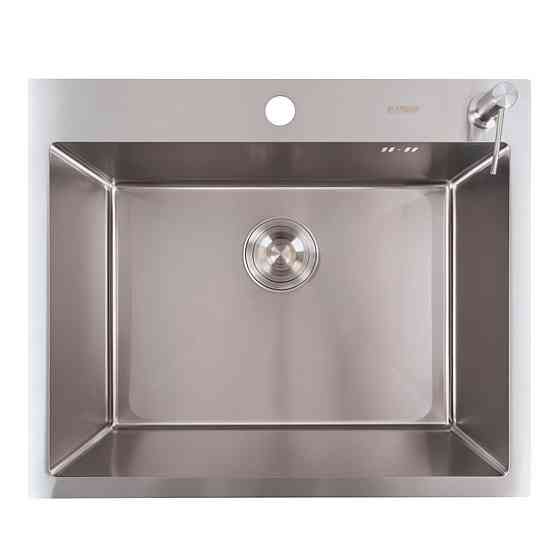 PLATINUM Кухонна мийка нержавійка 60*50 Platinum Handmade (сифон круглий, 3,0/0,8) Коломия
