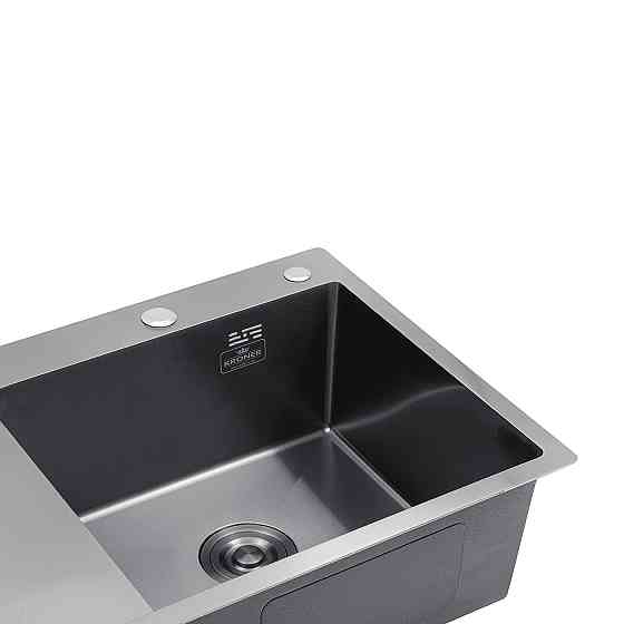 Кухонная мойка с нержавеющей стали Kroner KRP Schwarze - 78х49RHM PVD (3/1 мм) черная Киев