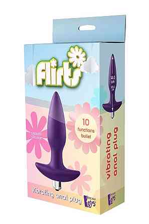 Вібруюча анальна пробка Dream Toys Flirts, фіолетова Sex Aura Київ