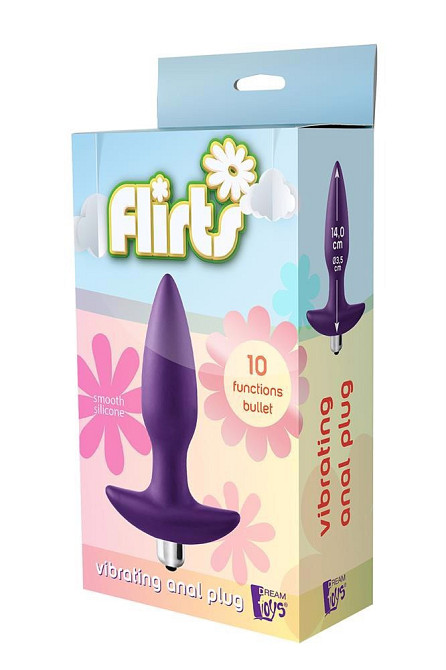 Вібруюча анальна пробка Dream Toys Flirts, фіолетова Sex Aura Київ - фото 5