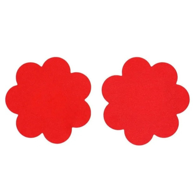 Наклейки на груди Ромашки 75 мм червоний Київ - фото 1