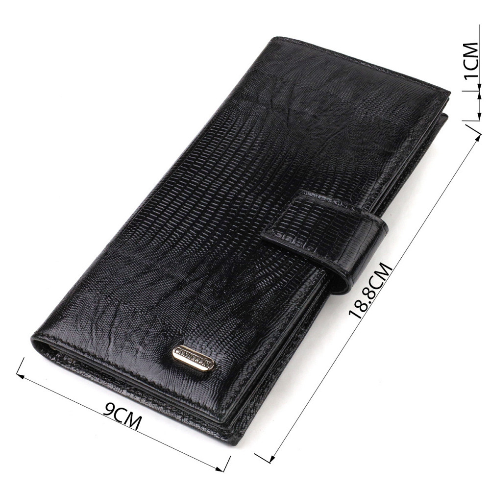 Тонкий гаманець для чоловіків з натуральної шкіри з тисненням CANPELLINI 21913 Чорний Київ - фото 8