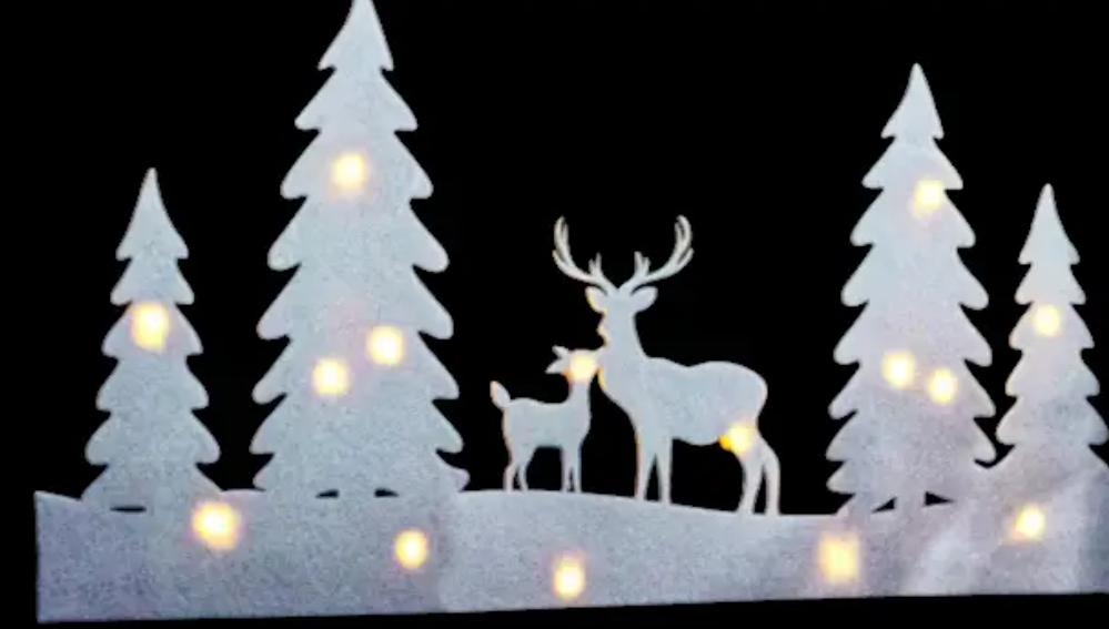 Новогодняя LED наклейка – праздничная подсветка для декора Livarno Home 60 на 30 см белый Киев - изображение 3