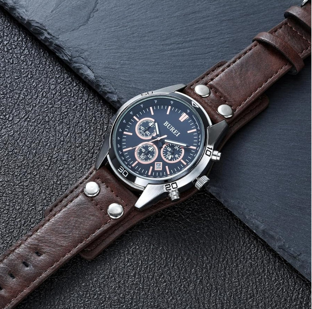 Чоловічий водонепроникний кварцовий годинник з хронографом BUREI Луцк - изображение 3