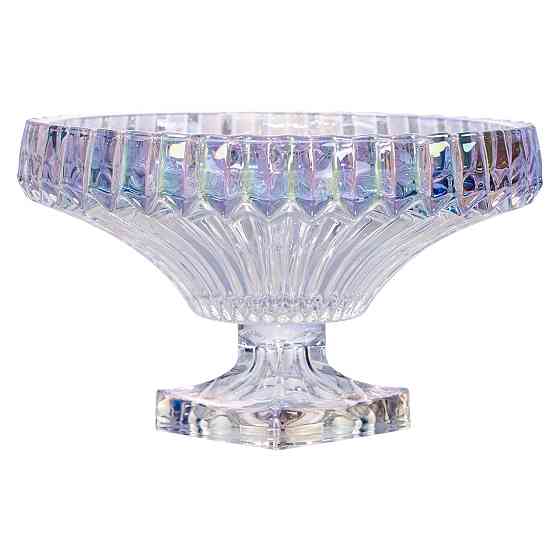 Yiwu Фруктовниця скляна на ніжці Ø29 (см) кругла ваза для фруктів цукерниця Прозорий HP-19-150R Коломыя