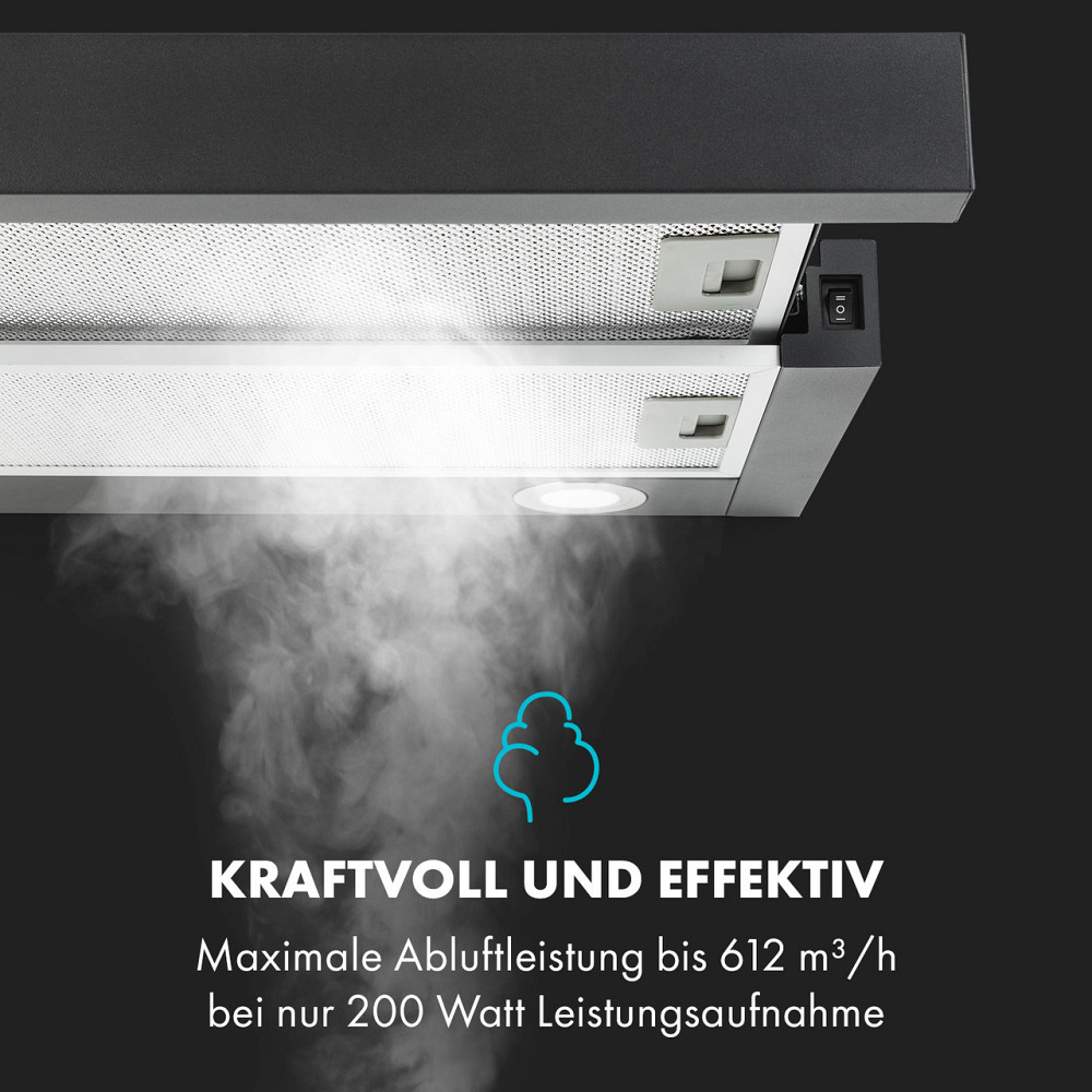 Вытяжка Viola нержавеющая сталь 59,6 см 612 м³/ч EEC A черный черный (Германия, читать описание) Ровно - изображение 4