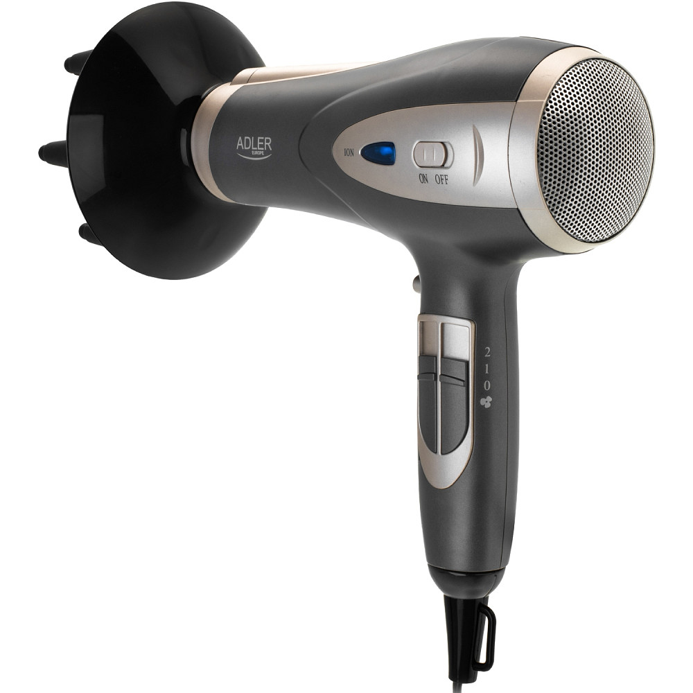 Фен Adler AD 2248 grey champane 2200Вт/ 2 швидкості/ хол.обдув/ темп.режимів-3/ іонізація/ дифузор Вінниця - фото 3