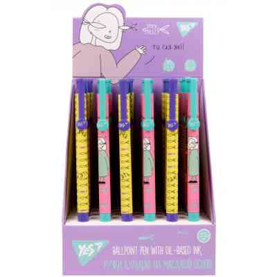 Ручка шариковая Yes Hey Helly автоматическая 0,7 мм синяя (412126) Винница