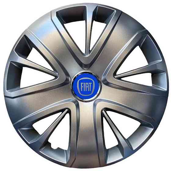 Автомобільні модельні ковпаки R15 Fiat (синій) 341 4шт, SJS, сріблясті Вінниця