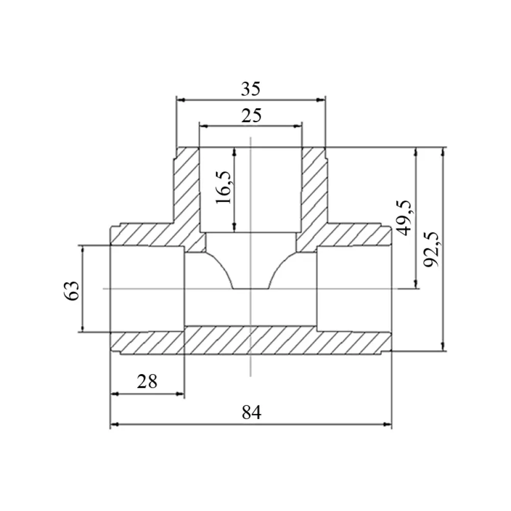 Трійник PPR Blue Ocean 63х25х63 редукційний Київ - фото 2