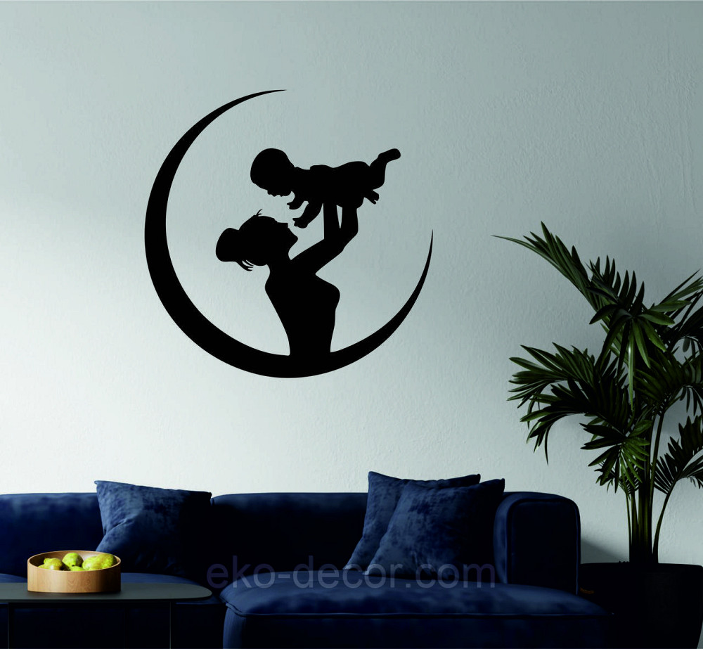 Декоративное настенное Панно «Мать и дитя», Декор на стену 90*90 см, Черный Киев - изображение 3