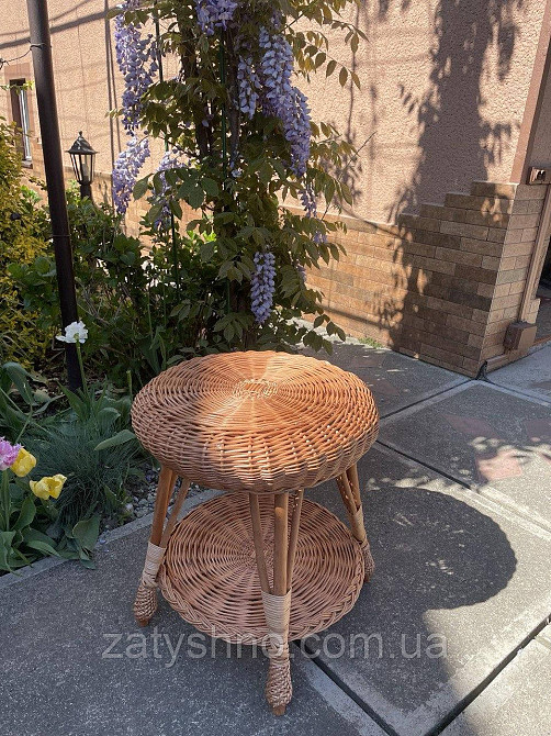 Стіл плетений круглий журнальний Київ - фото 5