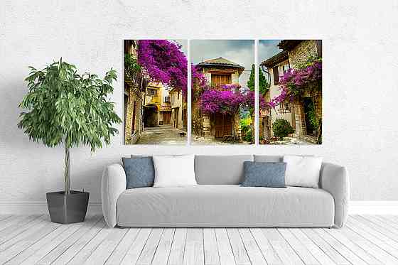 Модульна картина у вітальню/ спальню      Місто        ART-044_3A 70х130 см Київ