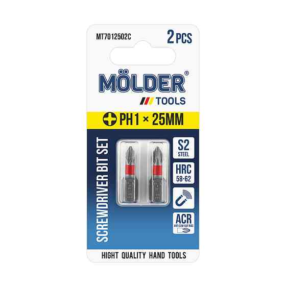 Набір біт Molder PH1x25мм 2шт (кольорове маркування) Львів