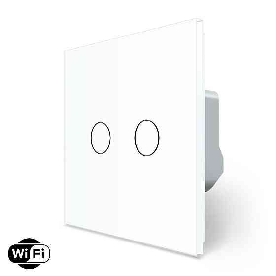 LIVOLO Розумний сенсорний Wi-Fi вимикач 2 сенсора LIVOLO білий матове скло Коломыя