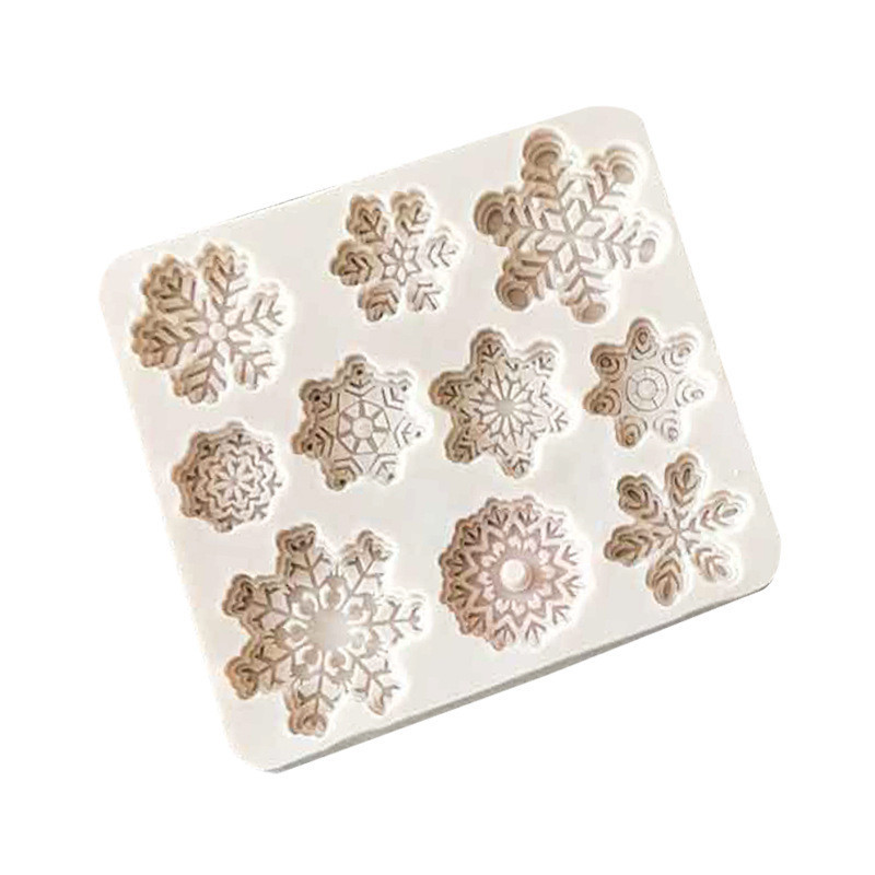 Молд силиконовый Снежинки 78 на 88 мм бежевый Киев - изображение 9