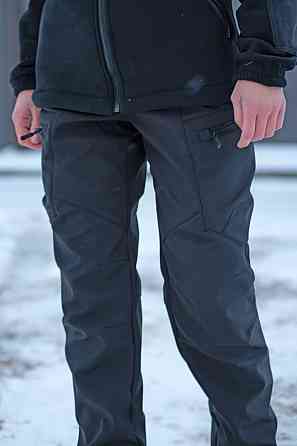 Жіночі тактичні штани Softshell на флісі 46, Чорний Київ