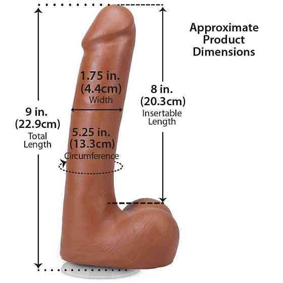 Фалоімітатор Doc Johnson The Realistic Cock ULTRASKYN - 9 Inch with Balls Caramel Sex Aura Київ