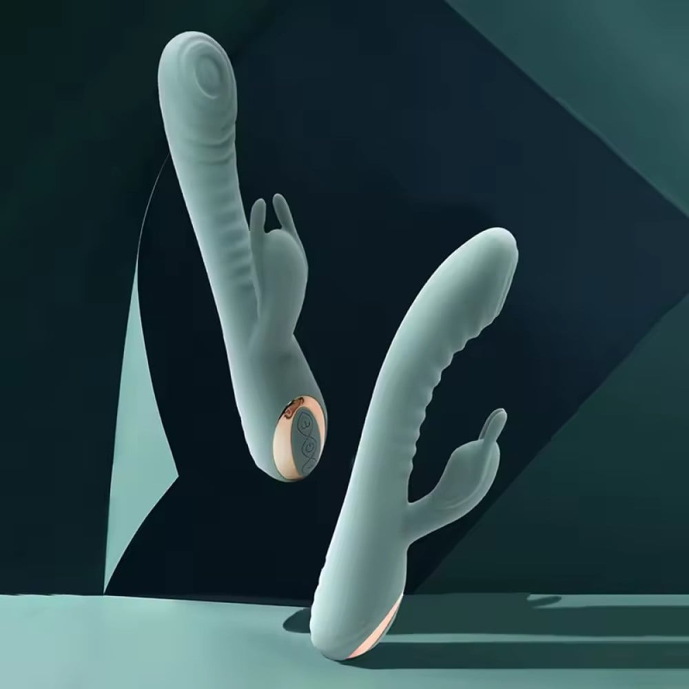 Вібратор з римінгом для точки G та кліторальним відростком Sweet Em Velvet Lure. зелений Sex Aura Київ - фото 6