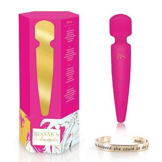 Вібромасажер Rianne S: Bella Mini Wand Rose, 10 режимів, медичний силікон, подарункове паковання Sex Aura Київ