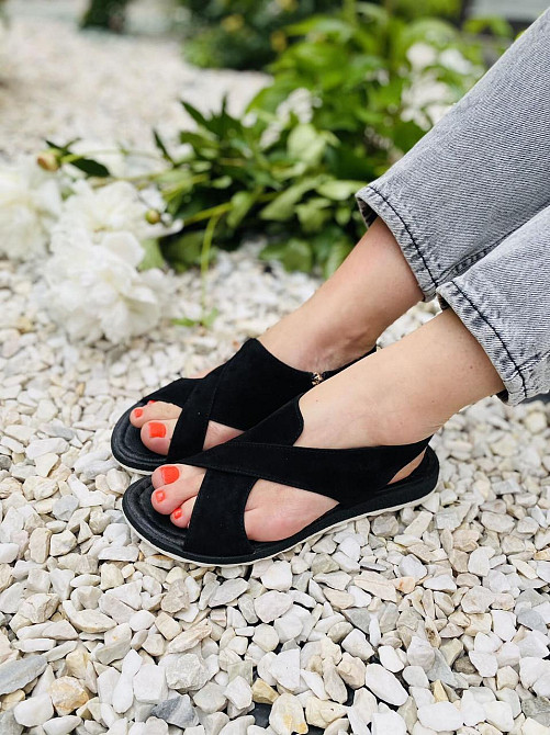 VIKTTORIO Босоніжки жіночі VIKTTORIO Лена чорні (літо, замша натуральна) (3683) Коломыя - изображение 4