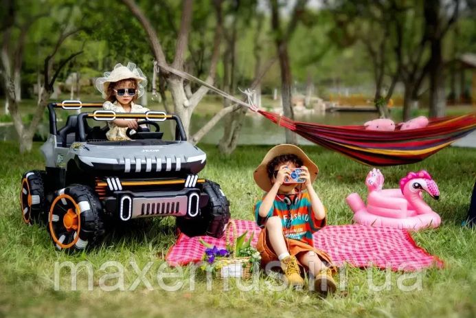 Электромобиль детский на аккумуляторе SP 8 6 8 8 Электрический автомобиль для детей на пульте управлении Серый Мостиска - изображение 18