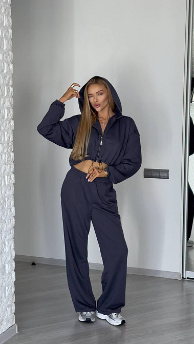Женский трендовый базовый спортивный костюм трехнить петля Графит, 42/44 Одесса - изображение 4