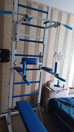 Домашний спортивный уголок шведская стенка с турником брусьями скамья для жима для детей и взрослых Каменское - изображение 8